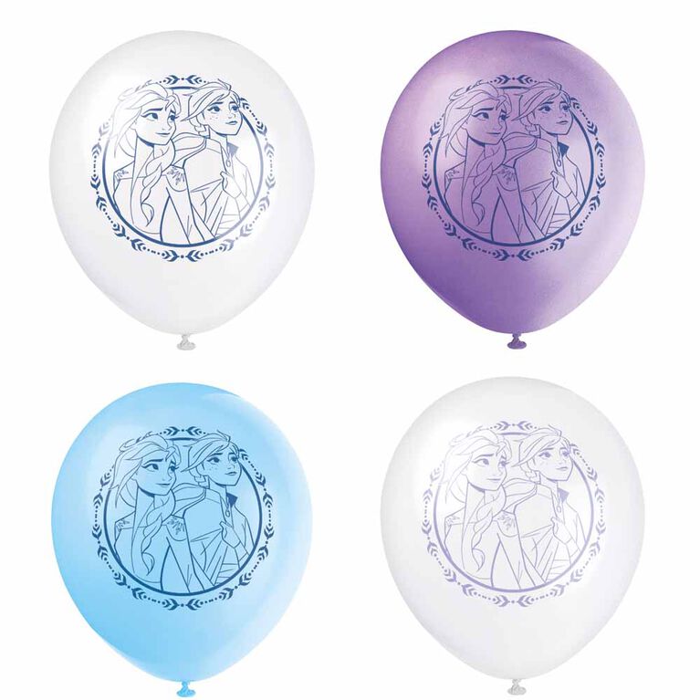 Frozen II 8 Printed Latex Balloons 12in Assorted Colors