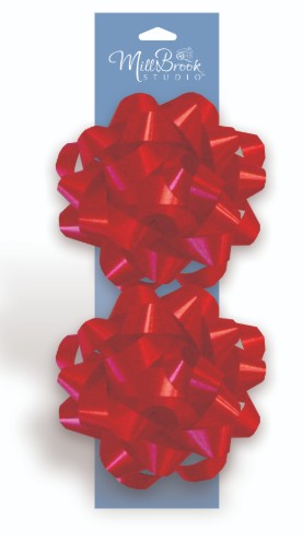 Mill Brook 2 Red Confetti Bows 4in