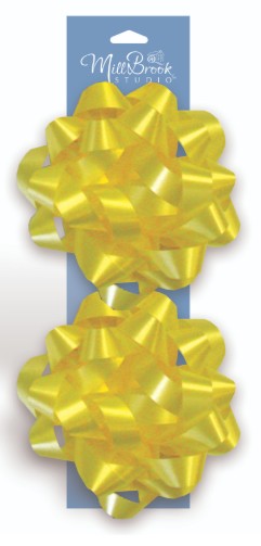 Mill Brook 2 Yellow Confetti Bows 4in