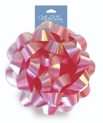 Mill Brook Iridescent Pink Confetti Bow 5in