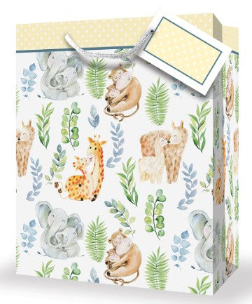 Mill Brook Gift Bag - Baby Animals Medium 7W x9H x4D in