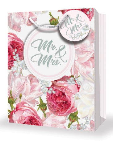 Mill Brook Gift Bag - Wedding Mr and Mrs Large 10.5W x12.75H x 5.5D in