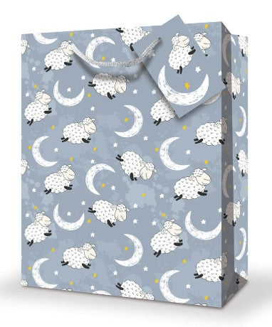 Mill Brook Gift Bag - Baby Sheep Jumbo 12.5W x17.5H x4D in