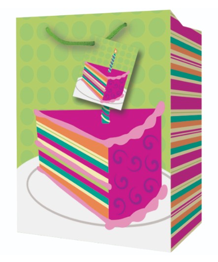 Mill Brook Gift Bag - Birthday Cake Jumbo 12.5W x17.5H x4D in