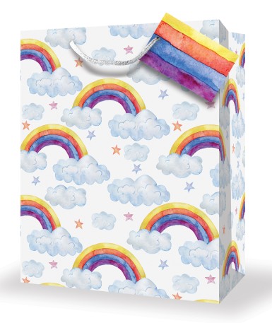 Mill Brook Gift Bag - Baby Rainbow Medium 7W x9H x4D in