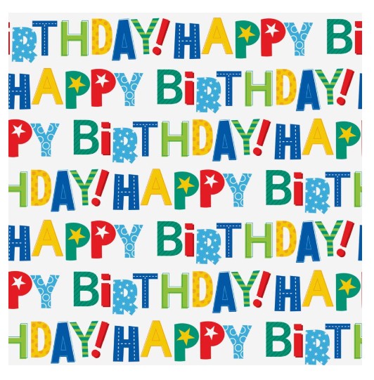 Mill Brook 2 Sheets Flat Wrap - Happy Birthday 19x27in each