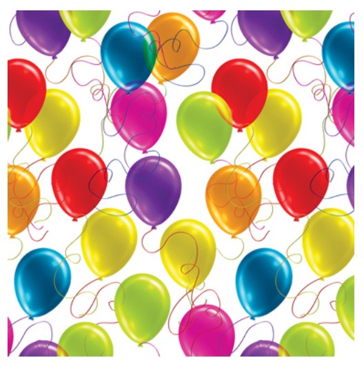Mill Brook 2 Sheets Flat Wrap - Birhtday Balloons 19x27in each