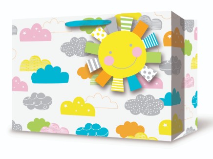 Rosedale Gift Bag - Baby Sunshine Horizontal Large 12.75W x10.38H x5.38D in