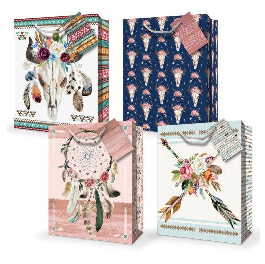 Mill Brook Gift Bag - Bo Ho Large 10.5W x12.75H x 5.5D in VRT
