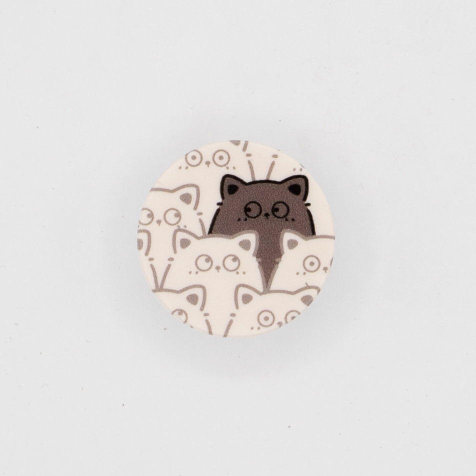 Adhesive Button Style Grip Knob - Cats 1.5in