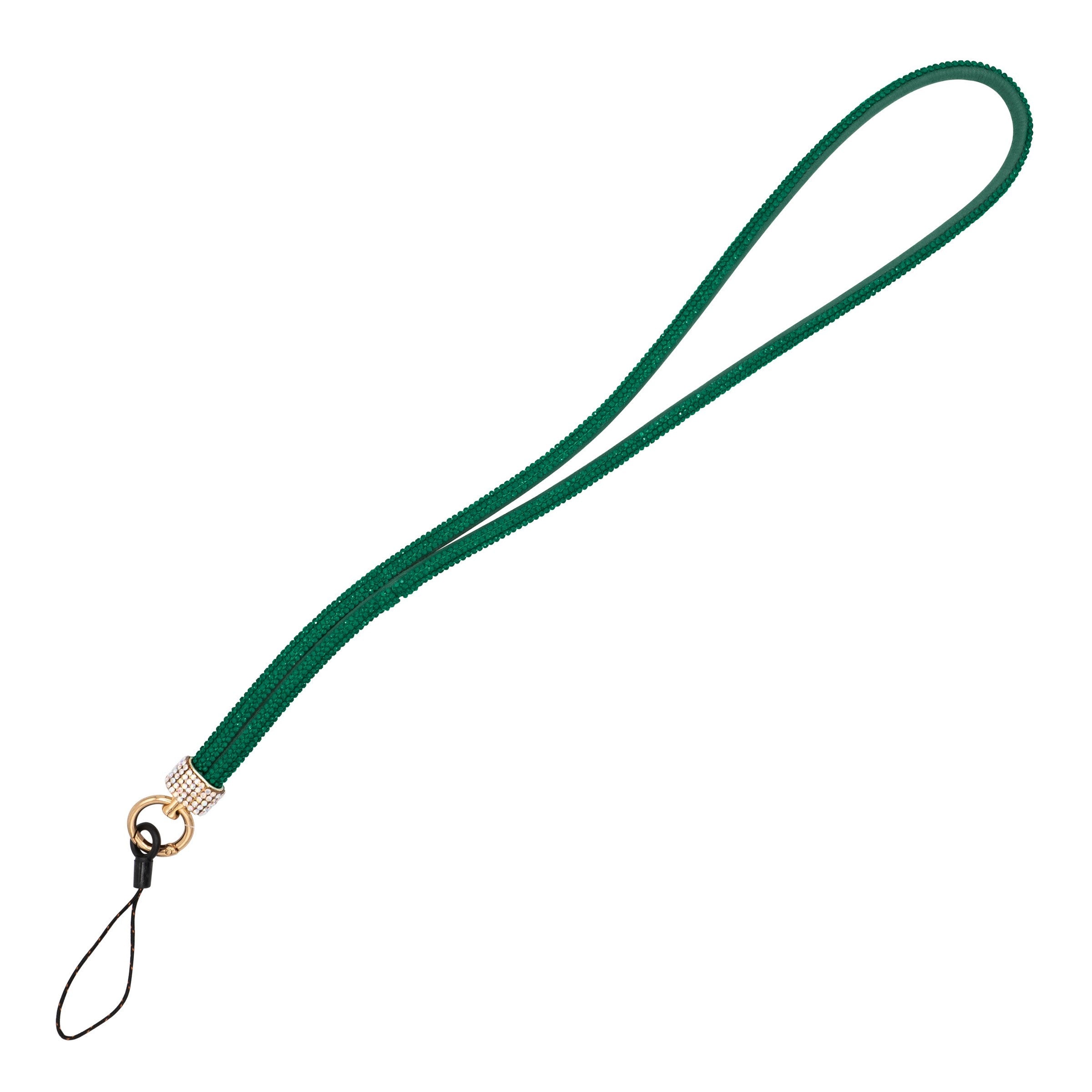 Cross Body Lanyard - Glitter Gemstone Style #6 Emerald 80cm