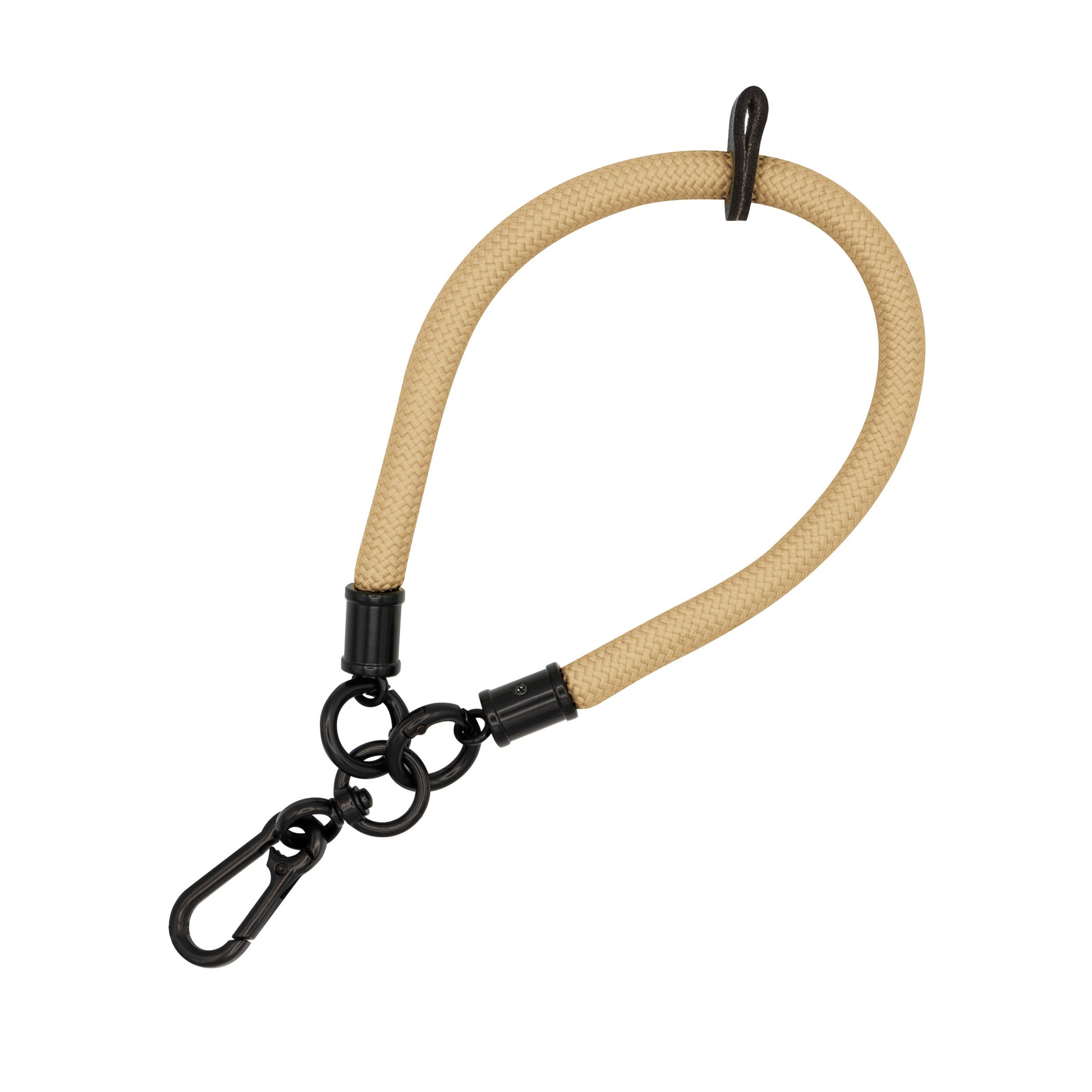 Wrist Phone Lanyard - Short Bungee Style #1 Beige 20.5cm