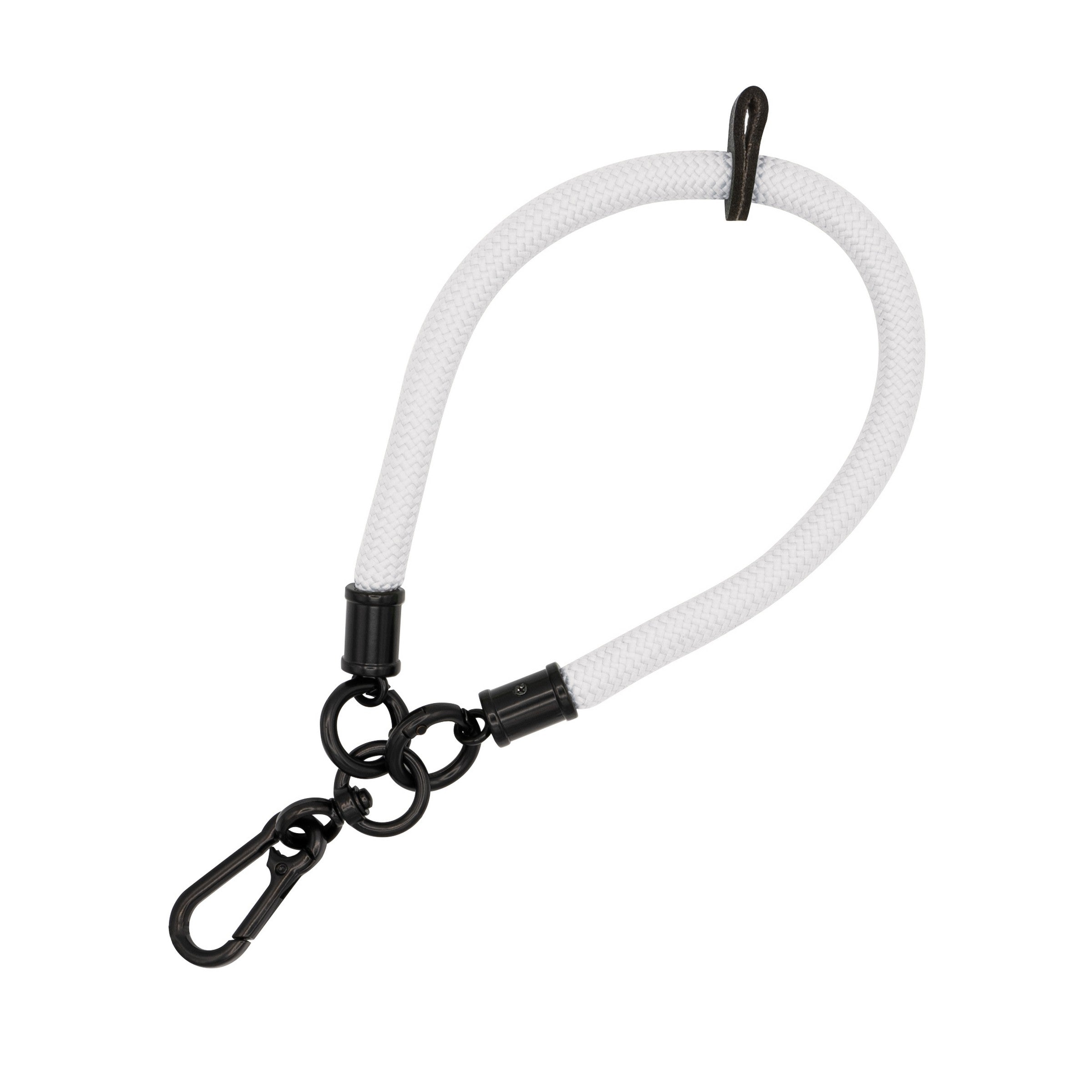 Wrist Phone Lanyard - Short Bungee Style #4 White 20.5cm