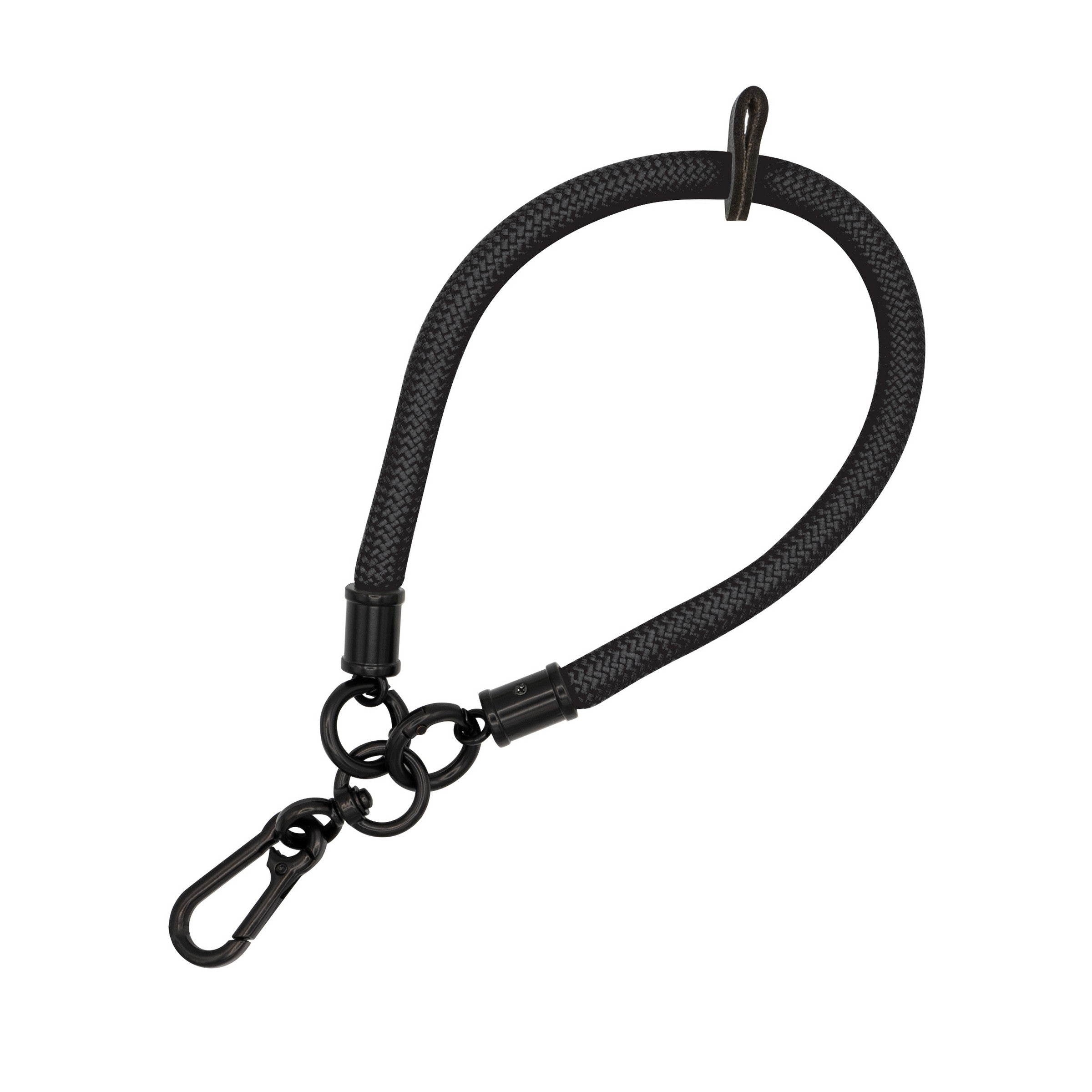 Wrist Phone Lanyard - Short Bungee Style #10 Black 20.5cm