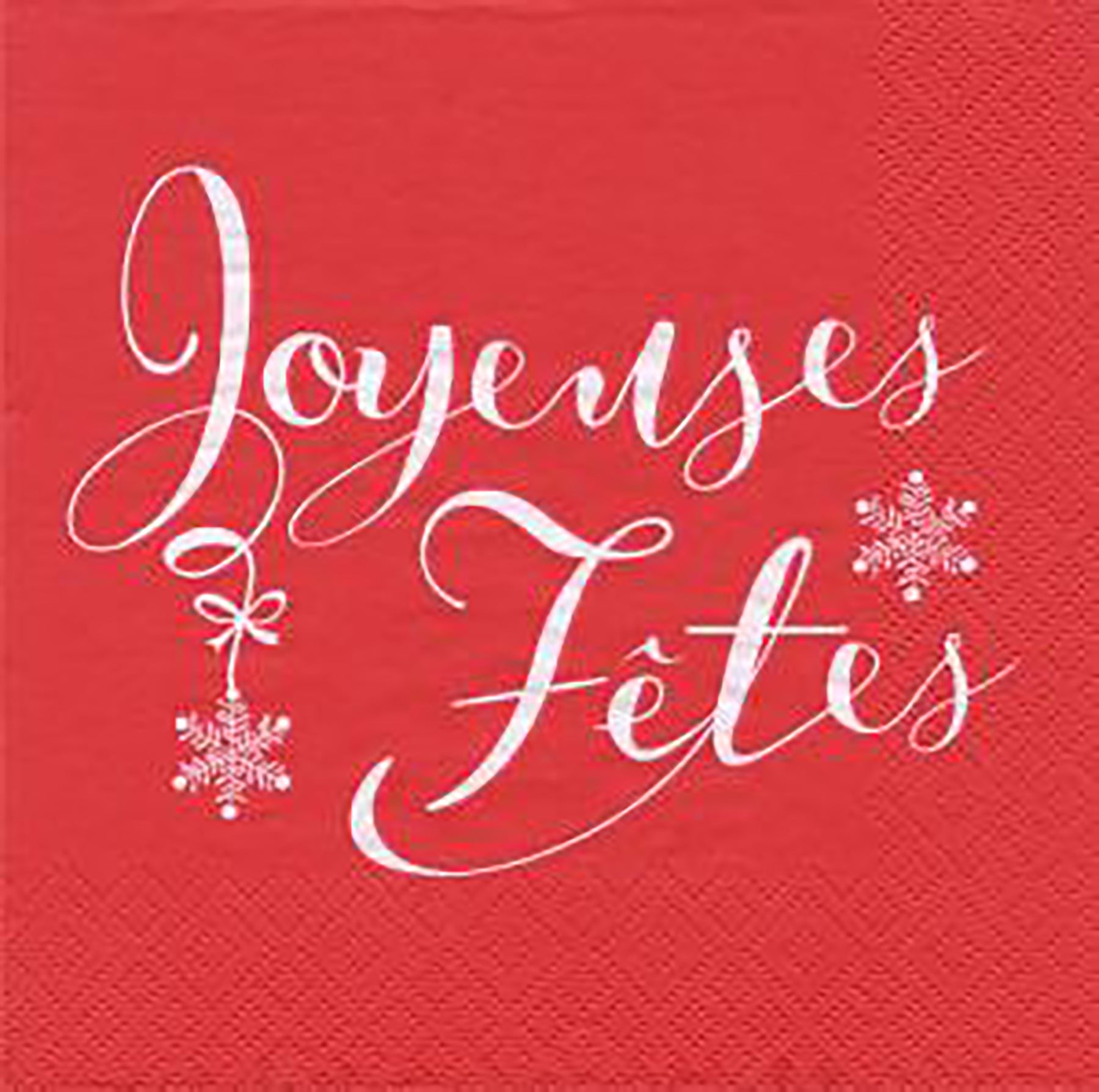 Christmas 20 Luncheon Napkins - Red Joyeuses Fêtes 13x13in
