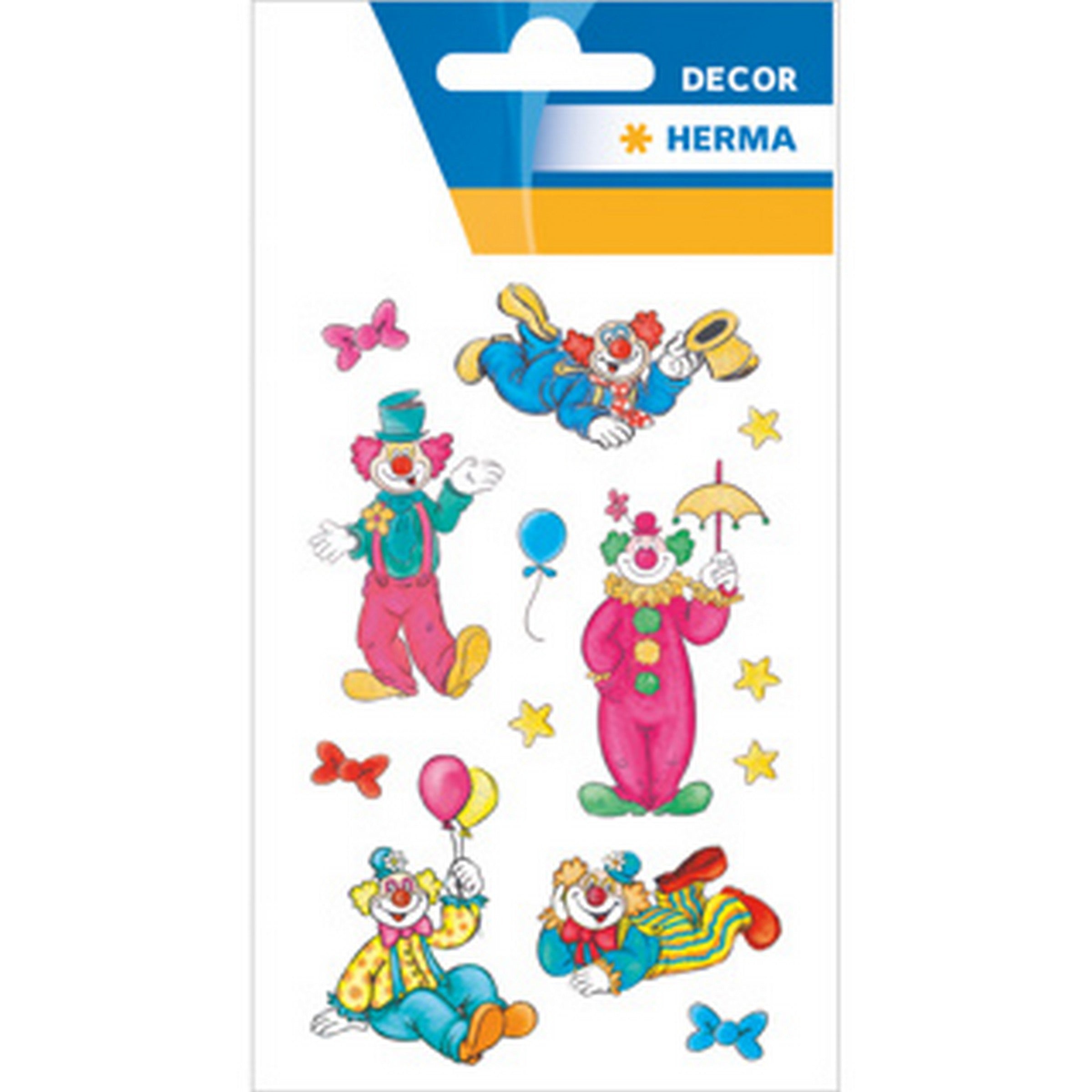 Herma Décor 2 Feuilles Autocollants avec Brillants - Clowns 4.75x3.25po
