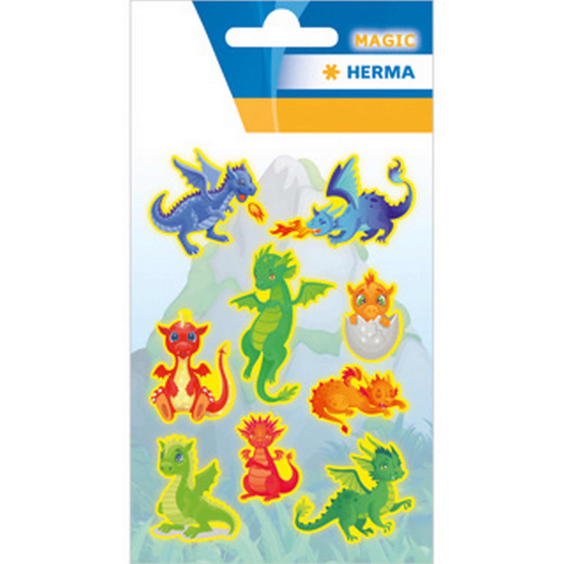 Herma Magic 1 Feuille Autocollants Lumineux - Dragons 4.75x3.25po