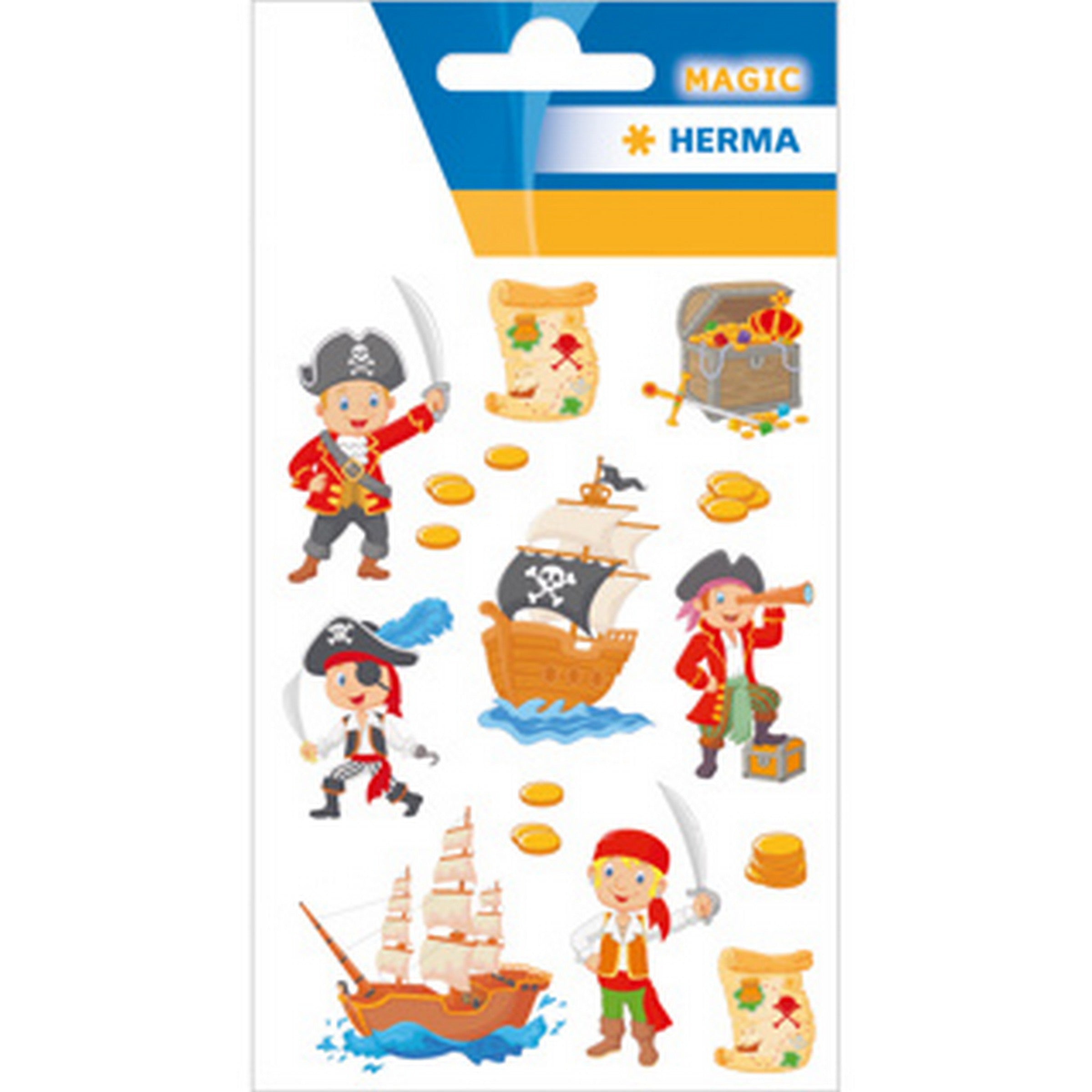 Herma Magic 1 Feuille Autocollants Transparents en Relief - Pirate 4.75x3.25po