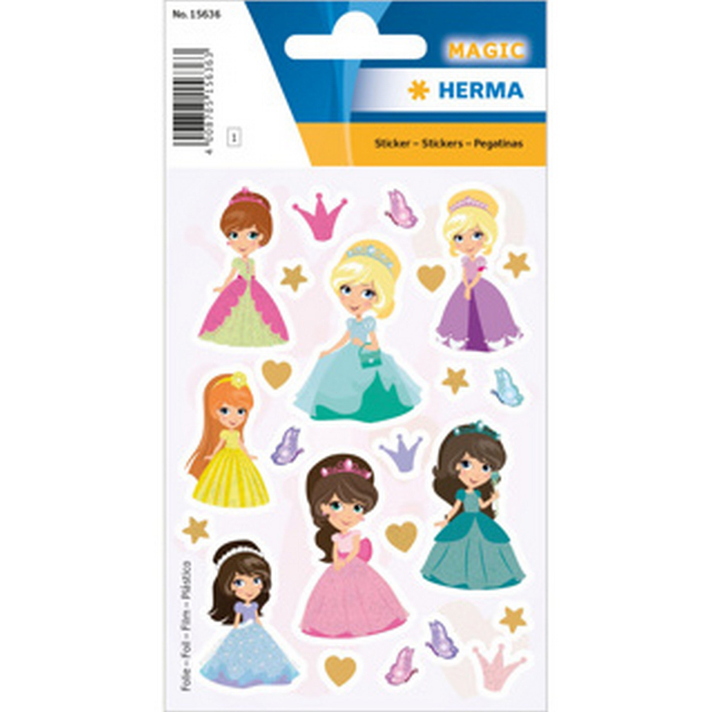 Herma Magic 1 Feuille Autocollants avec Brillants - Gentille Princesse 4.75x3.25po