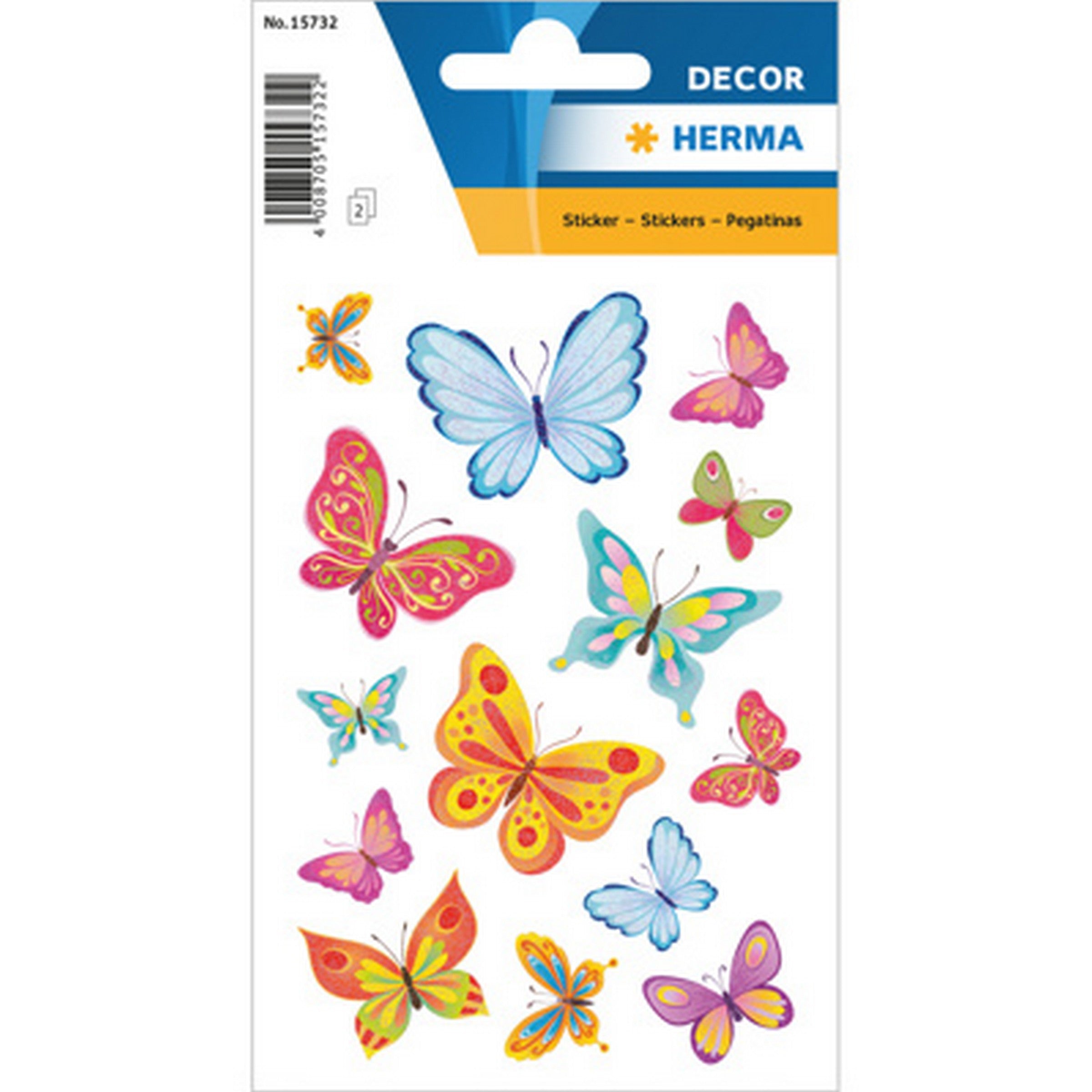 Herma Décor 2 Feuilles Autocollants - Le Temps des Papillons 4.75x3.25po