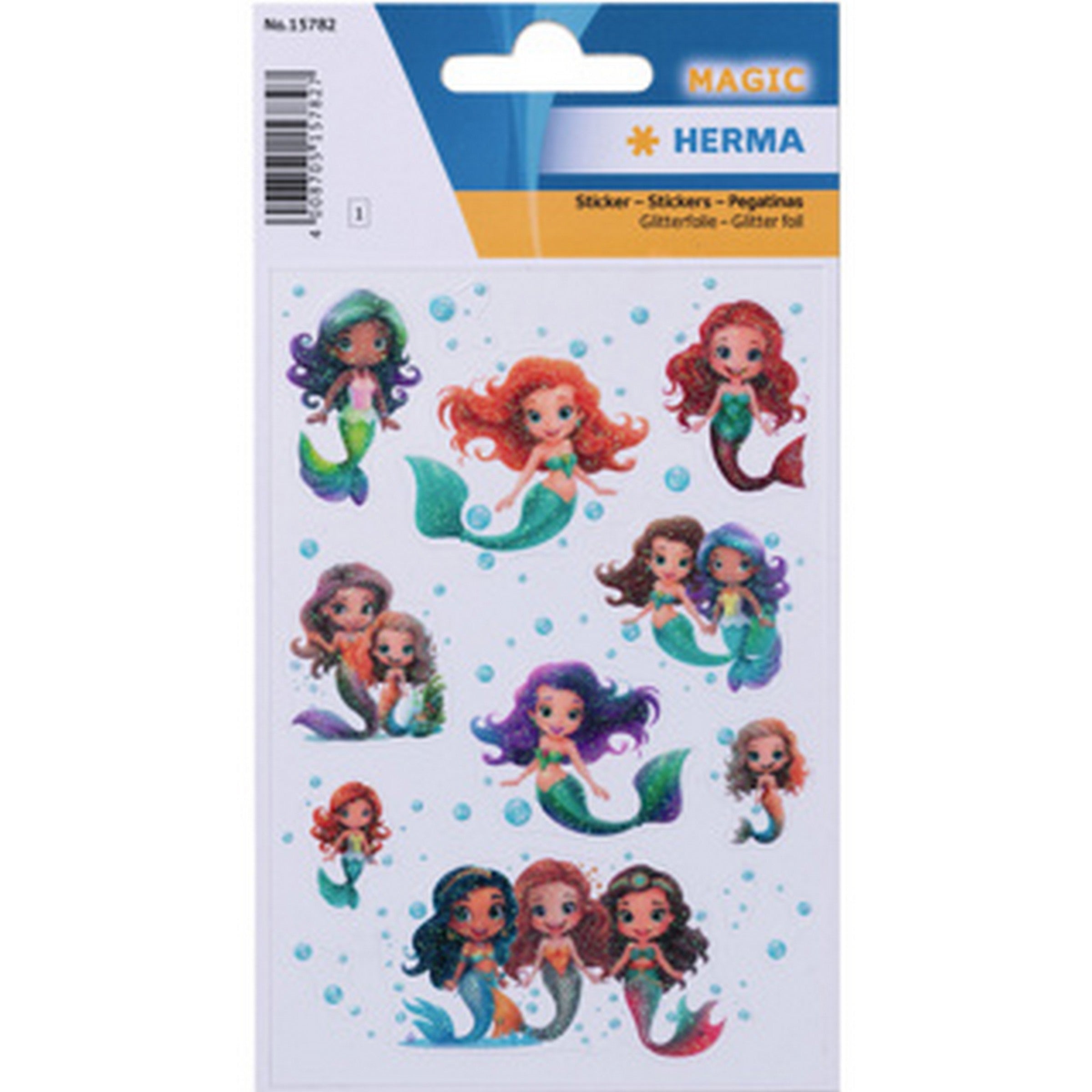Herma Magic 1 Feuille Autocollants avec Brillants - Sirène 4.75x3.25po