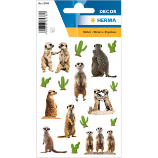 Herma Décor 3 Feuilles Autocollants - Suricates 4.75x3.25po