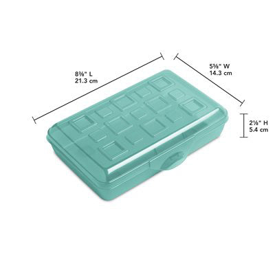 Sterilite Blue Molokai Plastic Pencil Case 8.3x5.6x2.1in
