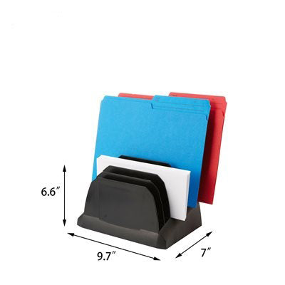 Storex Vertical File Holder - Black Plastic 9.7x7x6.6in