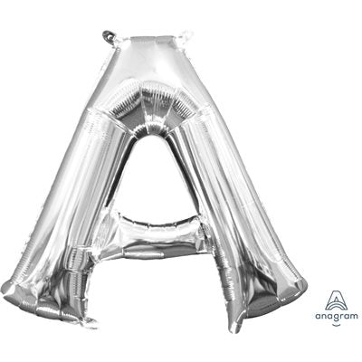 Air-filled Silver Foil Letter A Balloon 16in