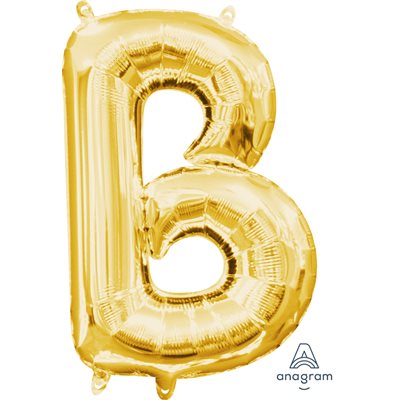Air-filled Gold Foil Letter B Balloon 16in