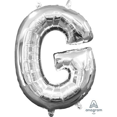 Air-filled Silver Foil Letter G Balloon 16in