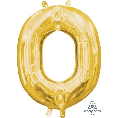Air-filled Gold Foil Letter O Balloon 16in