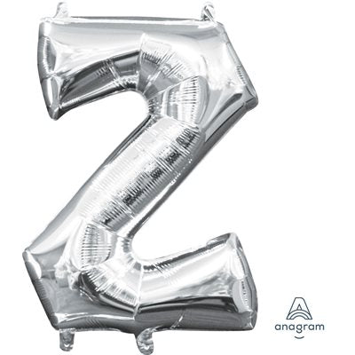 Air-filled Silver Foil Letter Z Balloon 16in