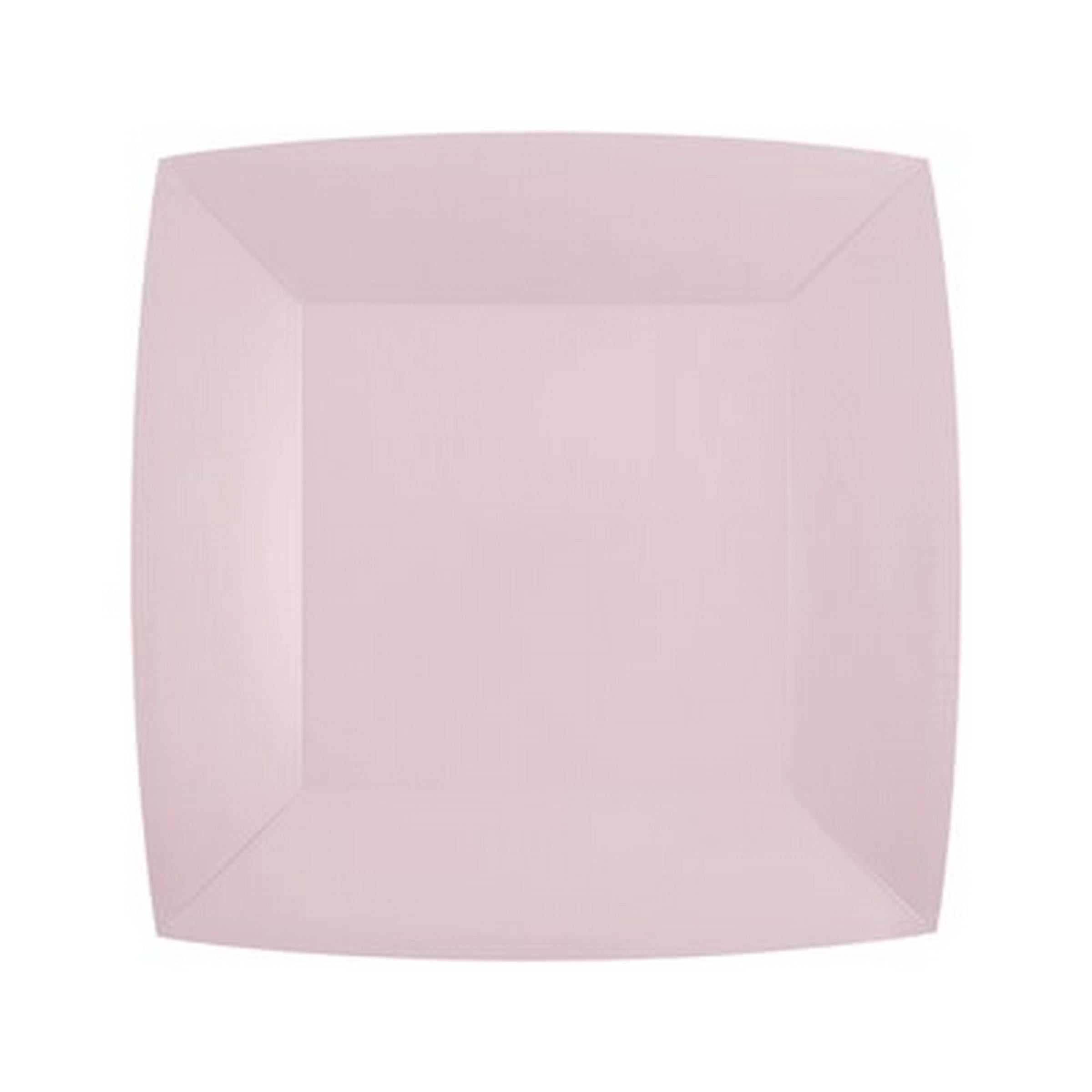 Rainbow Collection 10 Square Light Pink Plates - Natural Fibers - Biodegradable 7.3x7.3in