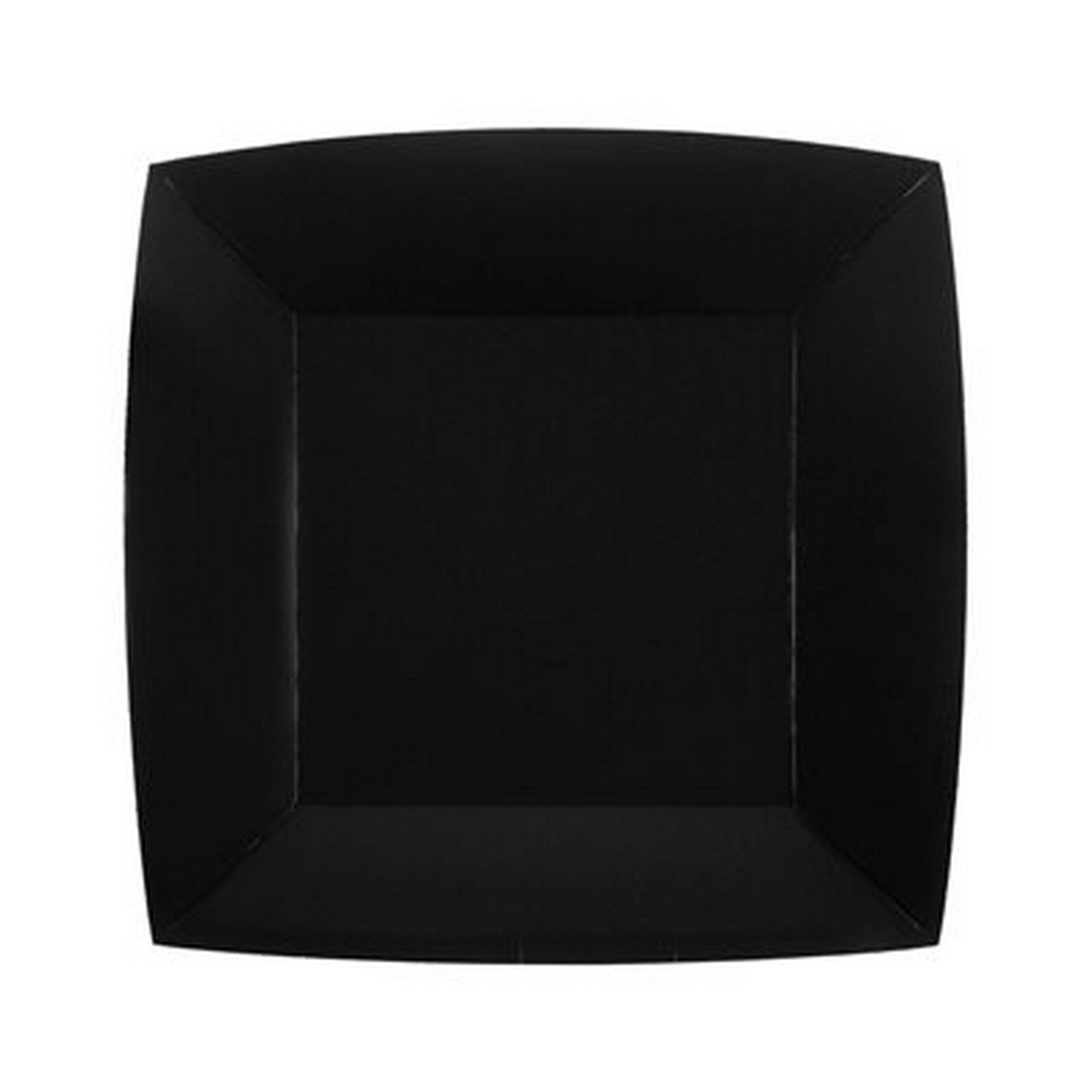 Rainbow Collection 10 Square Black Plates - Natural Fibers - Biodegradable 7.3x7.3in