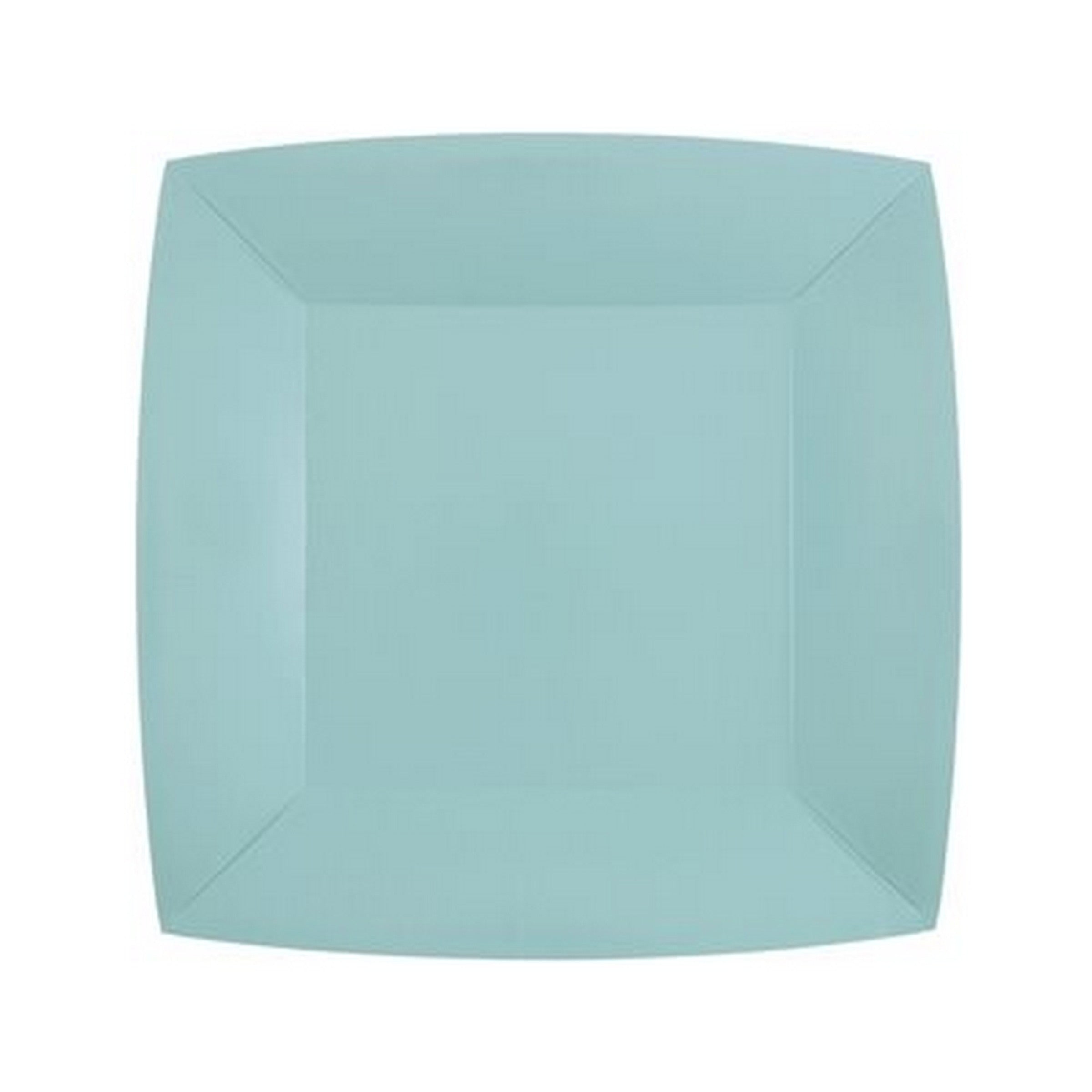 Rainbow Collection 10 Square Light Blue Plates - Natural Fibers - Biodegradable 7.3x7.3in