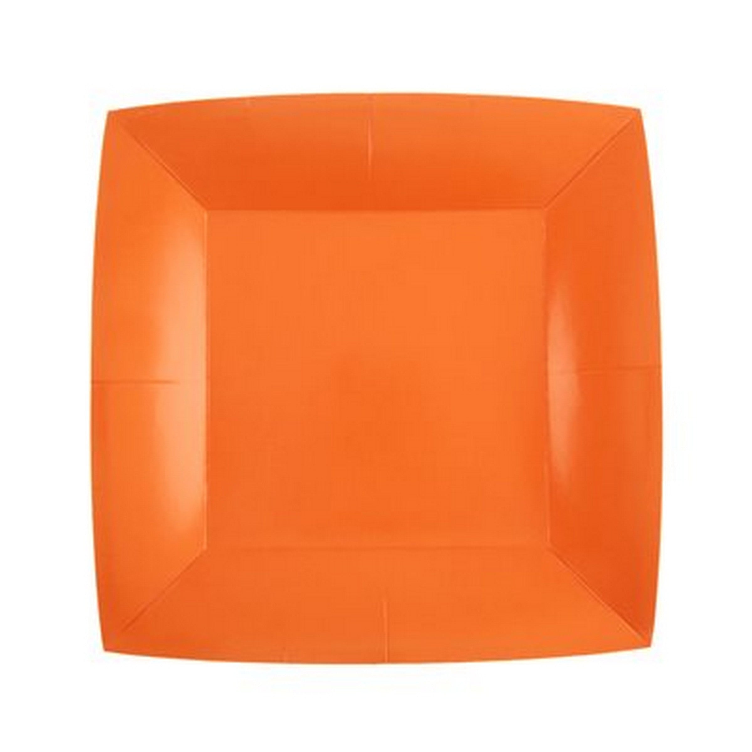 Rainbow Collection 10 Square Orange Plates - Natural Fibers - Biodegradable 7.3x7.3in