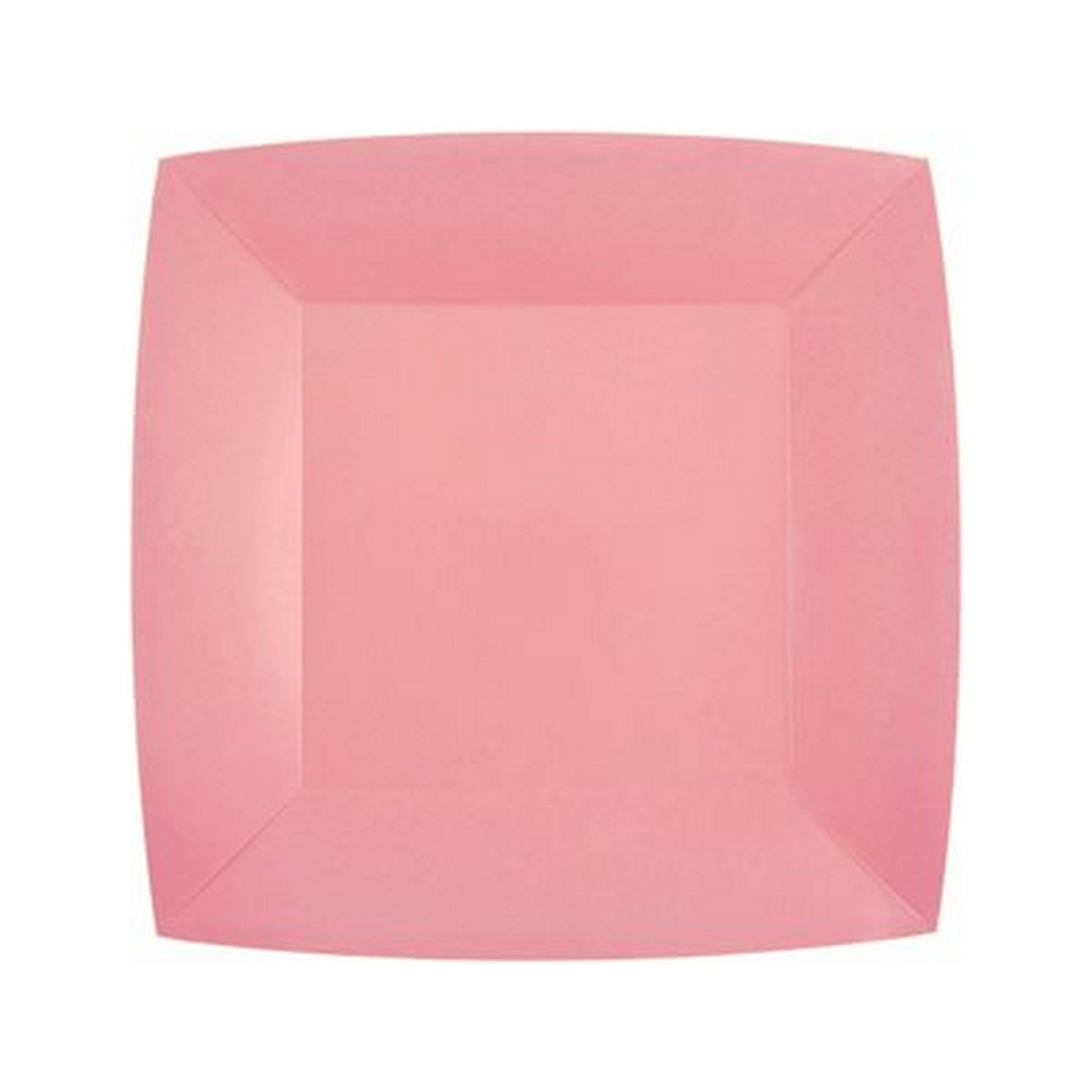 Rainbow Collection 10 Square Dark Pink Plates - Natural Fibers - Biodegradable 7.3x7.3in