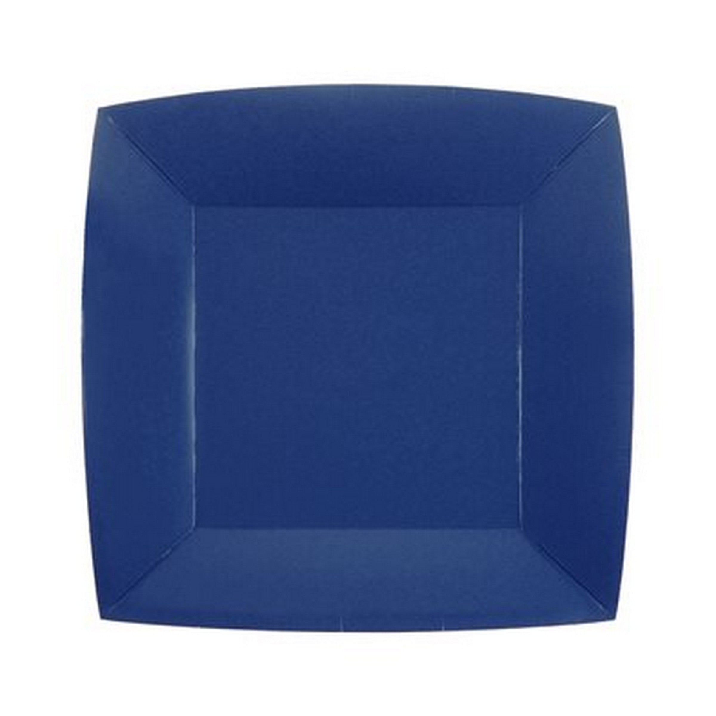 Rainbow Collection 10 Square Royal Blue Plates - Natural Fibers - Biodegradable 7.3x7.3in