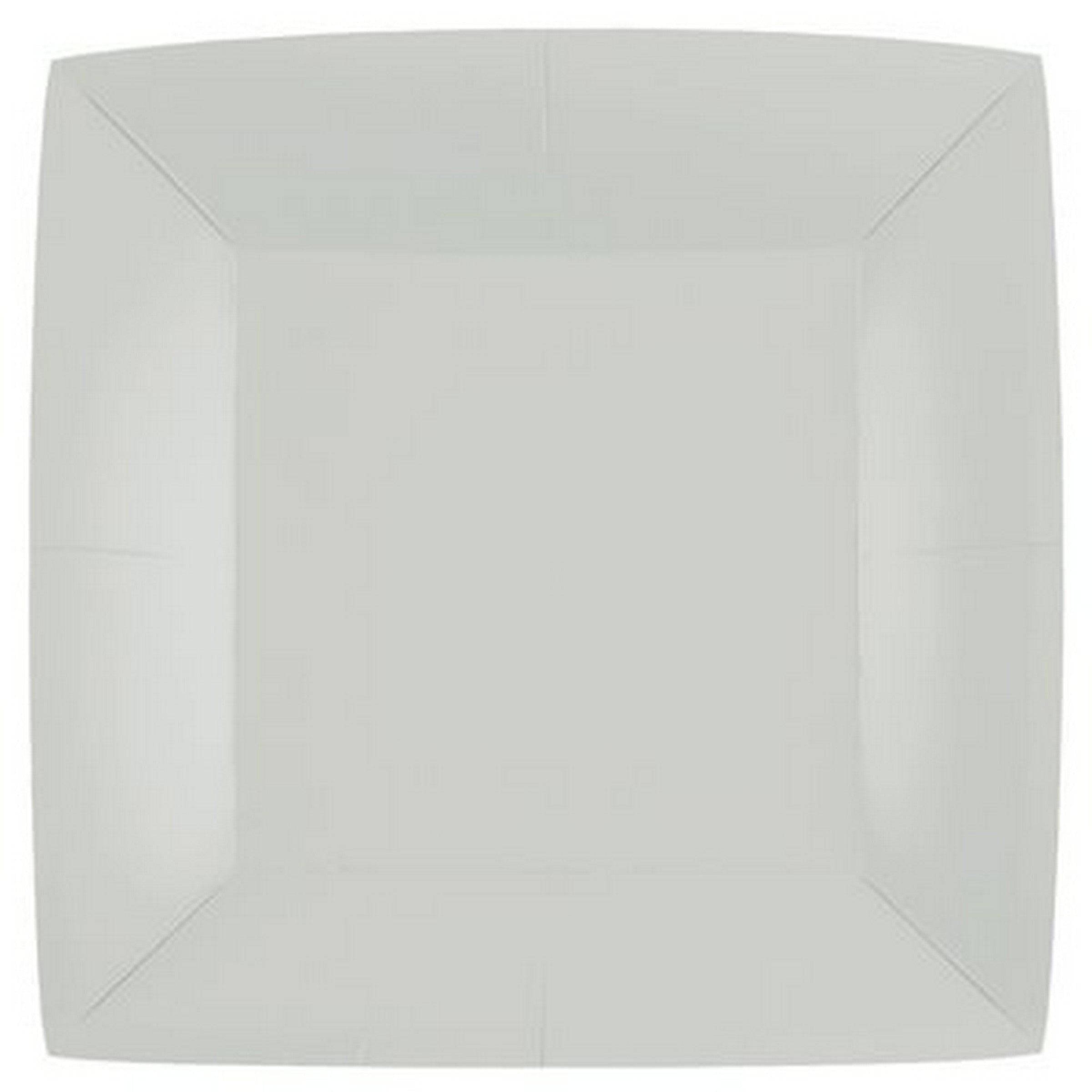 Rainbow Collection 10 Square Light Grey Plates - Natural Fibers - Biodegradable 9.4x9.4in