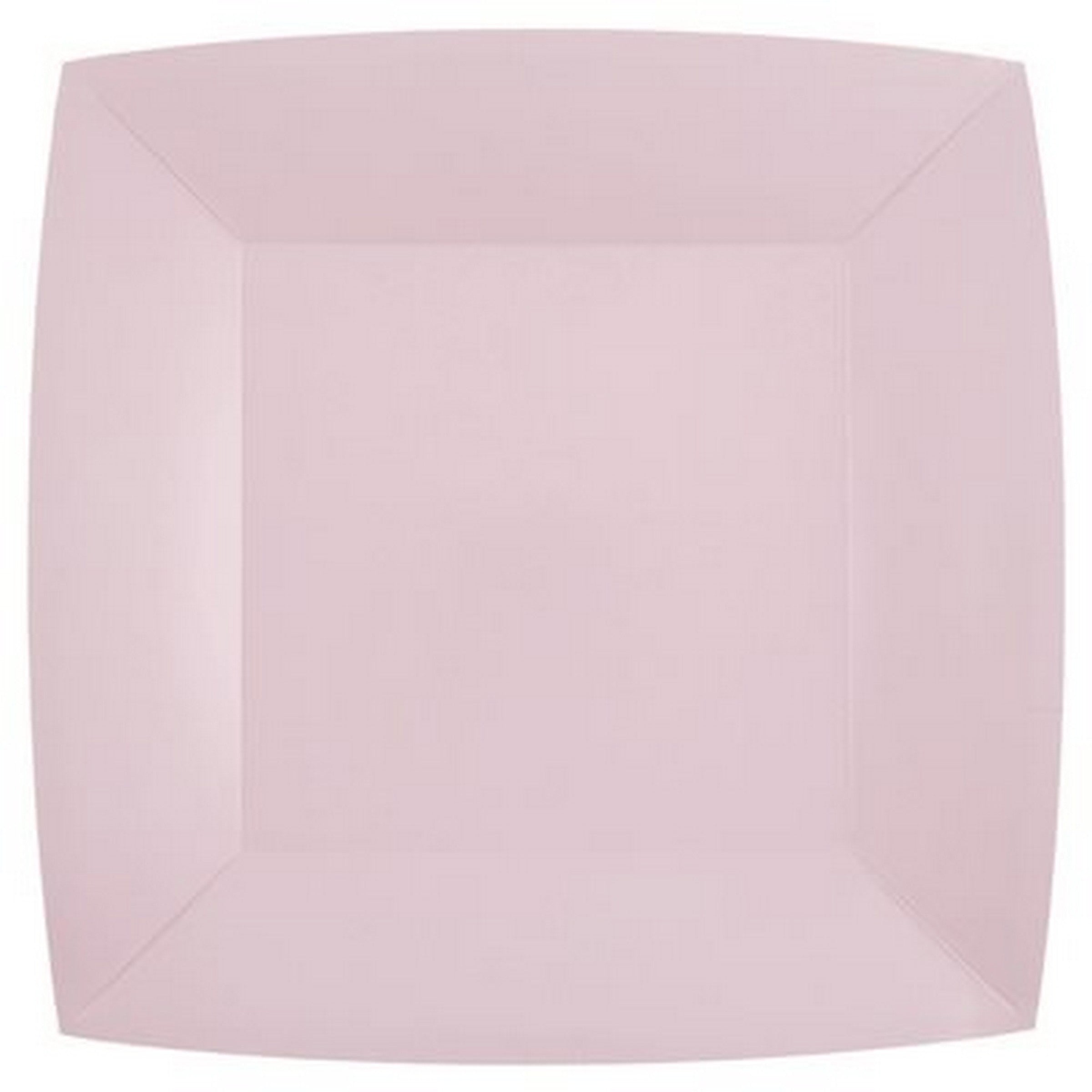 Rainbow Collection 10 Square Light Pink Plates - Natural Fibers - Biodegradable 9.4x9.4in