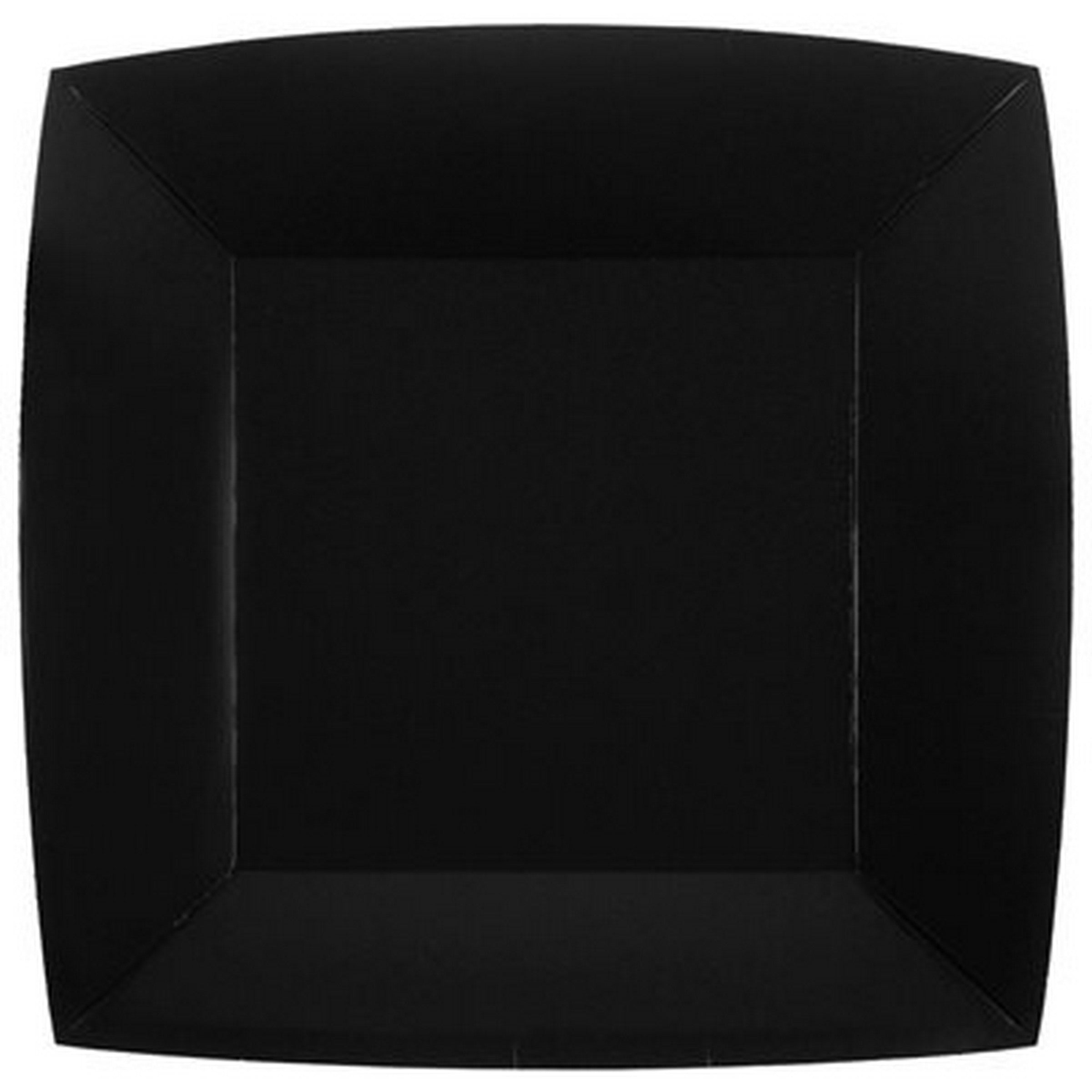 Rainbow Collection 10 Square Black Plates - Natural Fibers - Biodegradable 9.4x9.4in