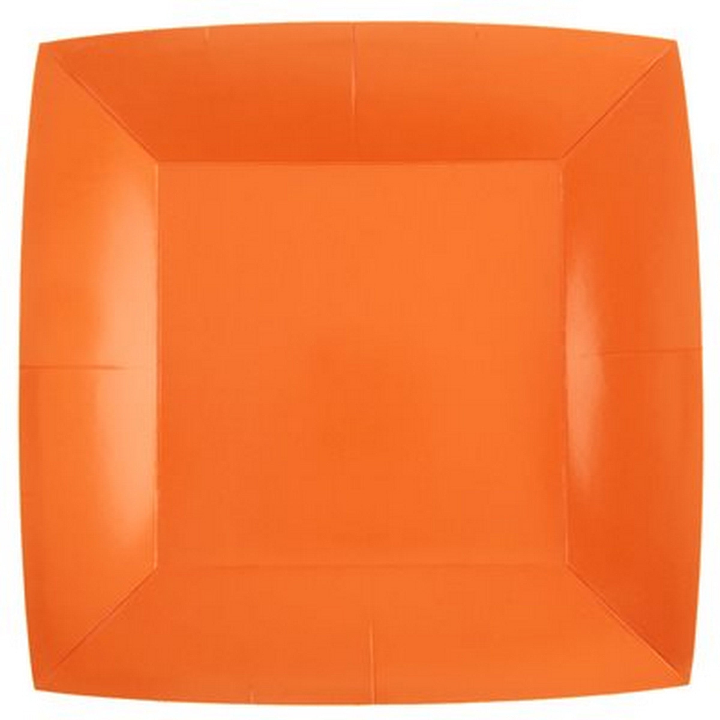 Rainbow Collection 10 Square Orange Plates - Natural Fibers - Biodegradable 9.4x9.4in