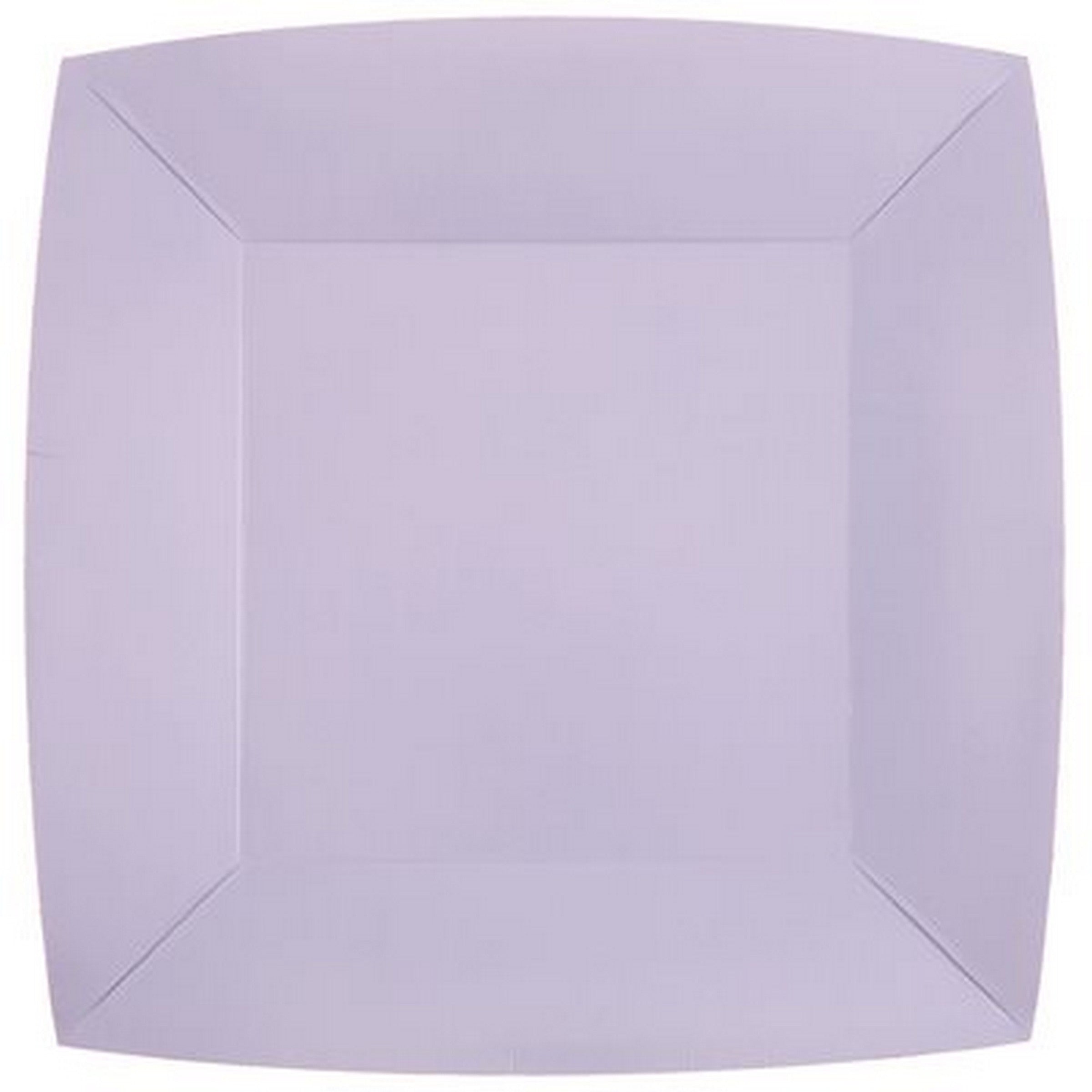 Rainbow Collection 10 Square Lavender Plates - Natural Fibers - Biodegradable 9.4x9.4in