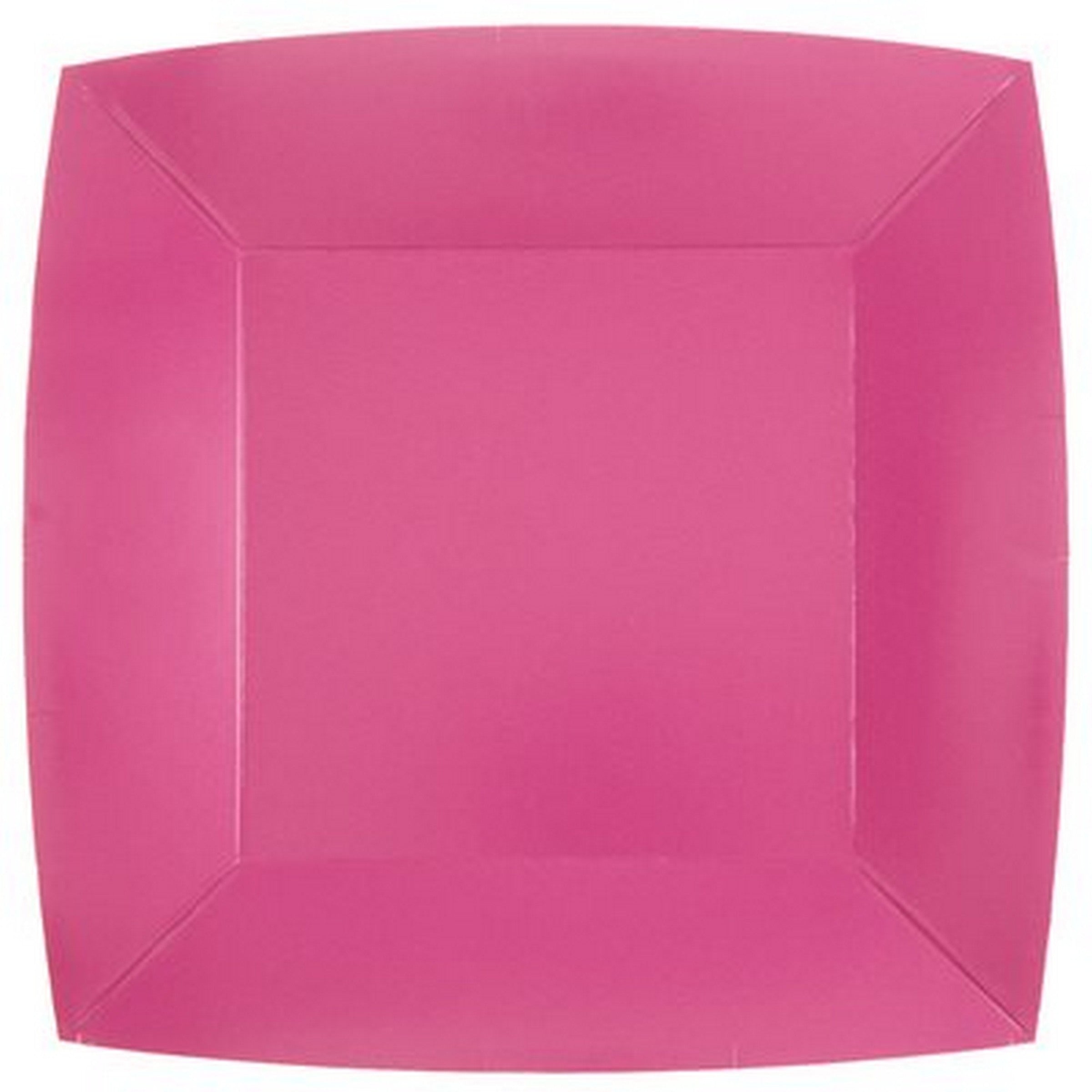 Rainbow Collection 10 Square Hot Pink Plates - Natural Fibers - Biodegradable 9.4x9.4in