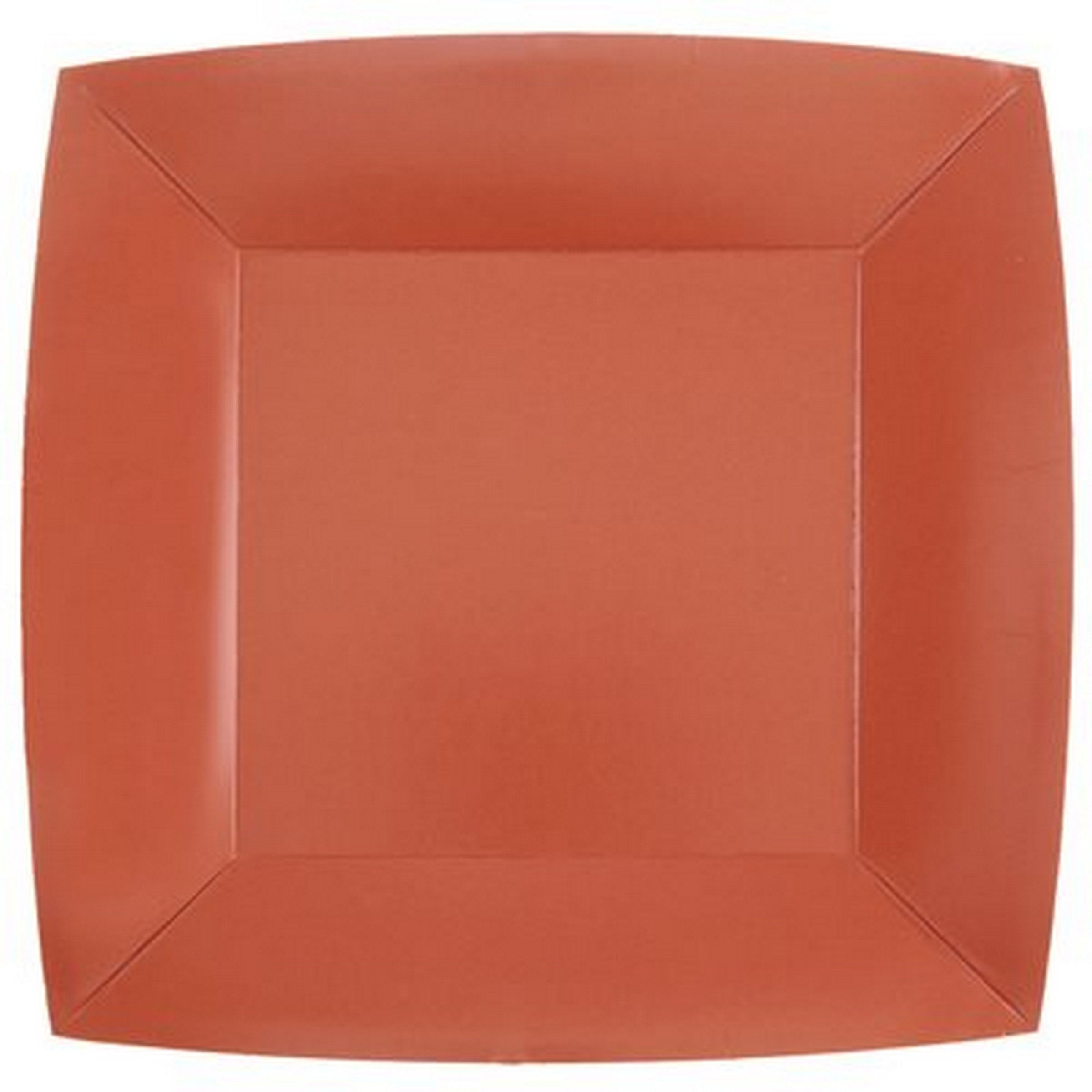 Rainbow Collection 10 Square Terracotta Plates - Natural Fibers - Biodegradable 9.4x9.4in