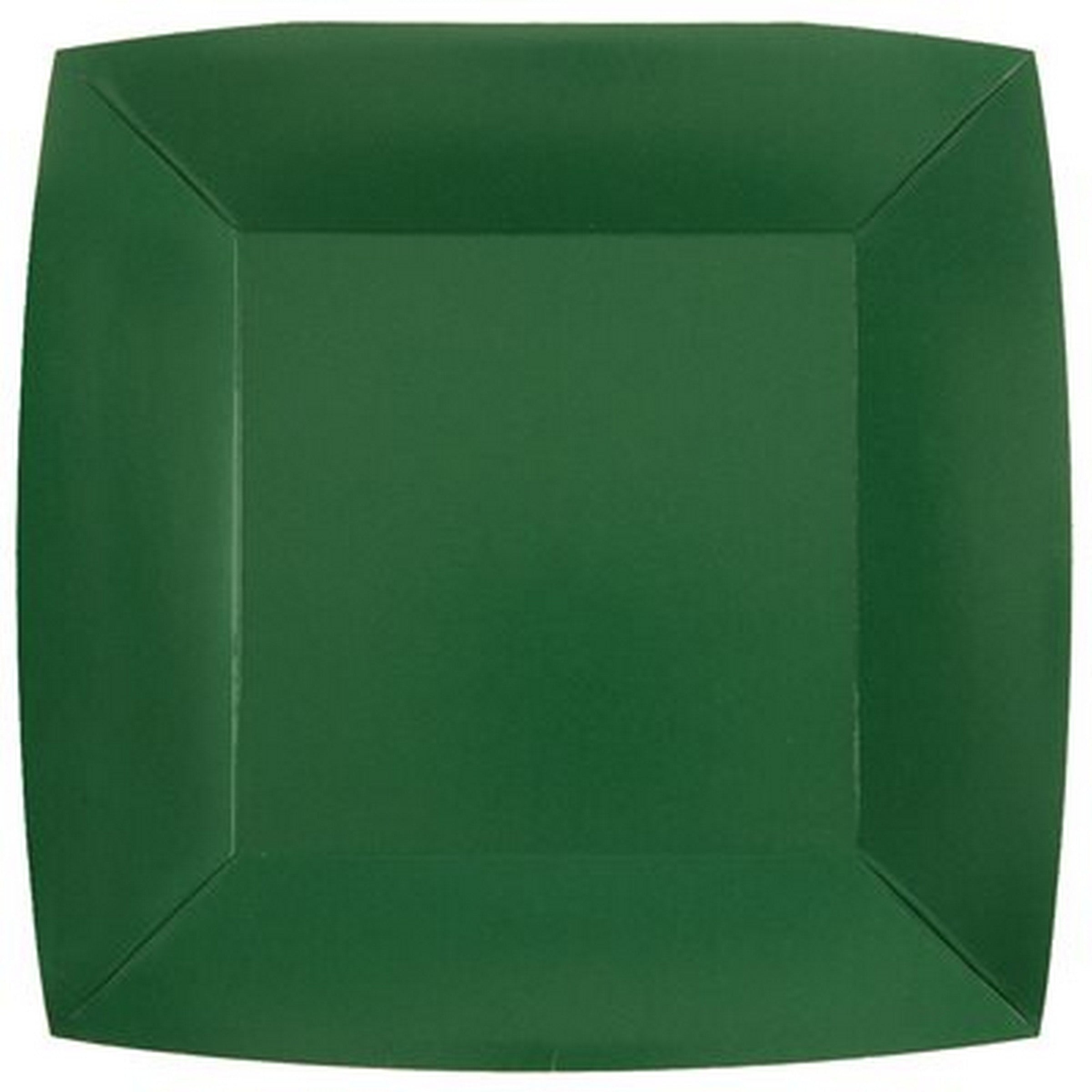 Rainbow Collection 10 Square Dark Green Plates - Natural Fibers - Biodegradable 9.4x9.4in