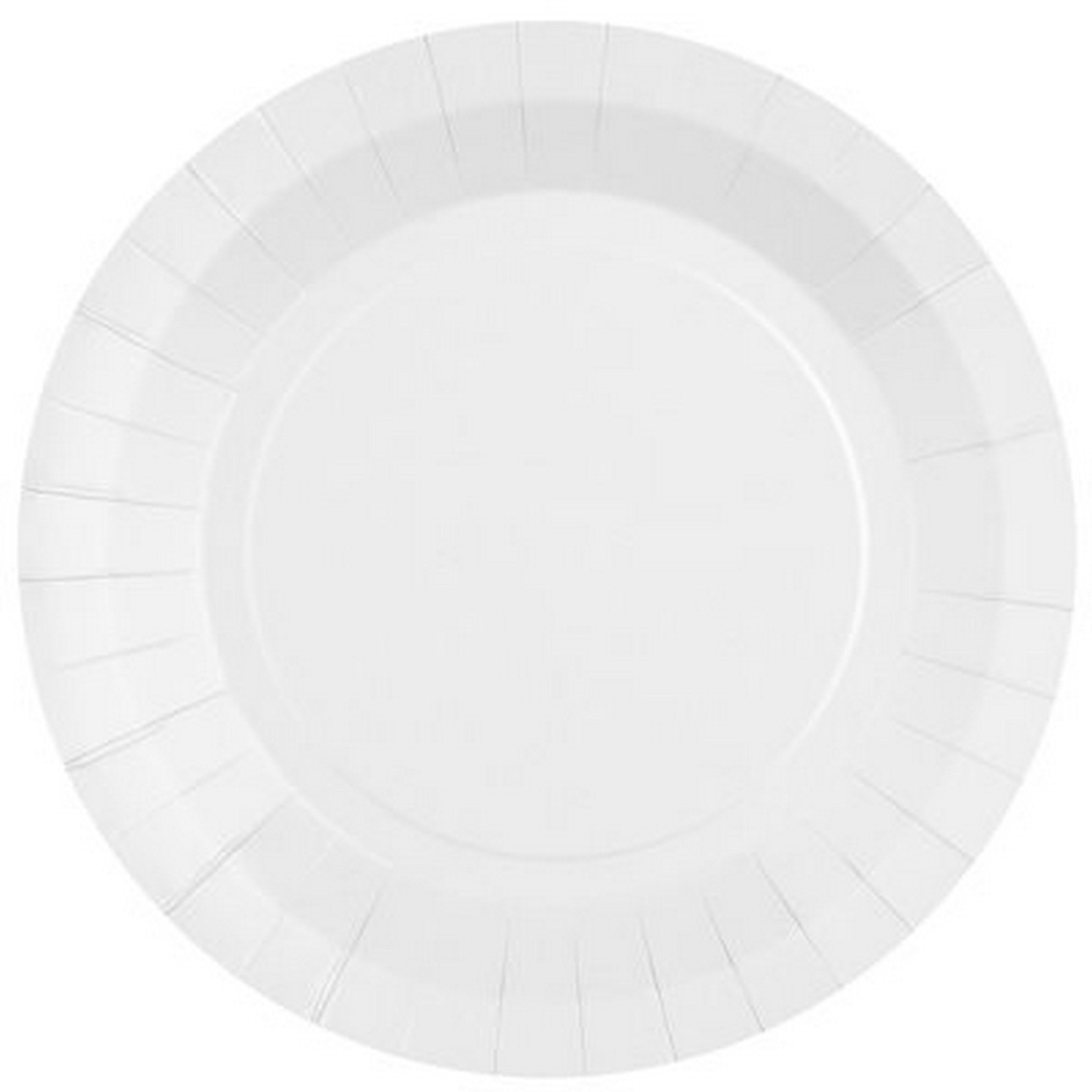 Rainbow Collection 10 Round White Plates - Natural Fibers - Biodegradable 9in