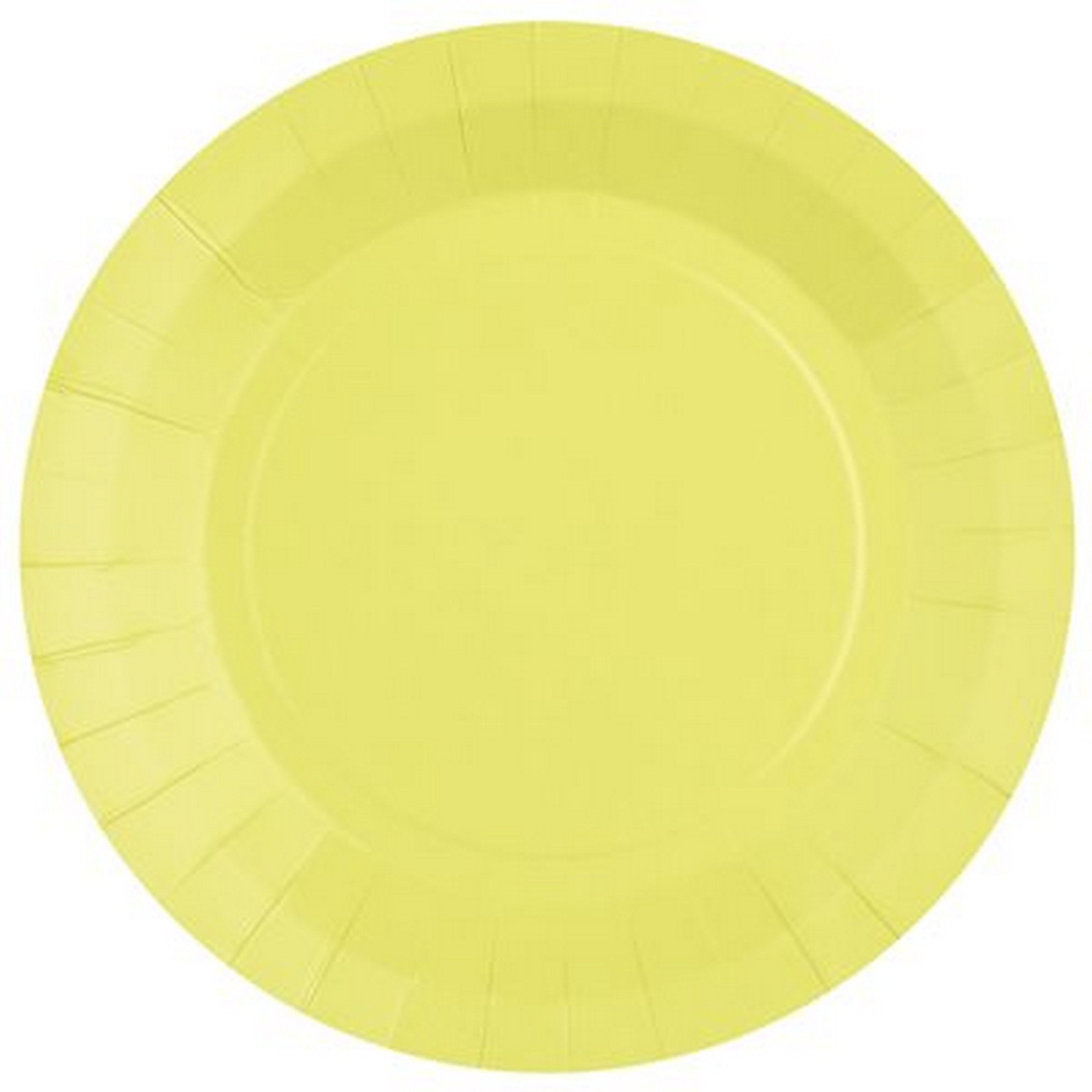 Rainbow Collection 10 Round Yellow Plates - Natural Fibers - Biodegradable 9in
