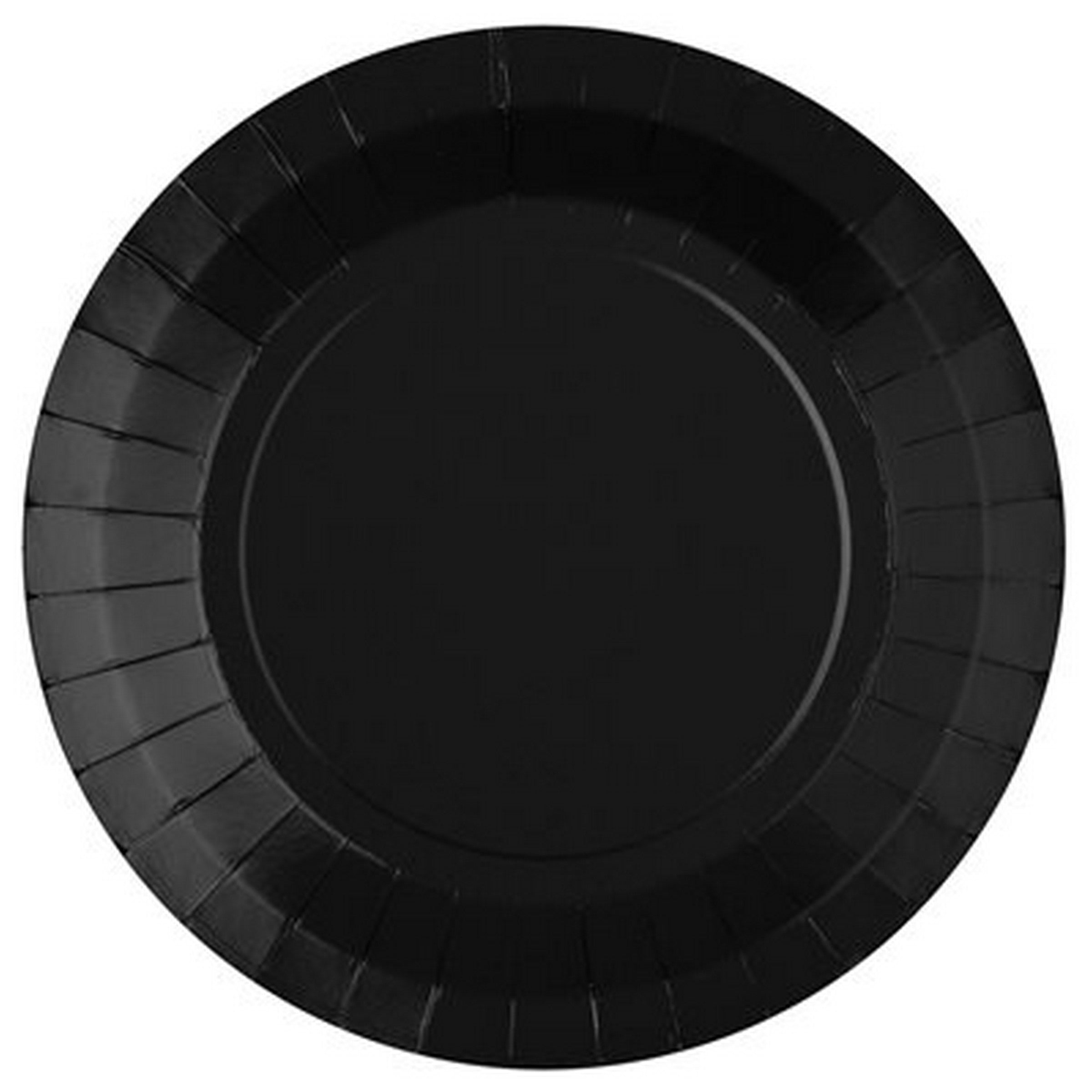 Rainbow Collection 10 Round Black Plates - Natural Fibers - Biodegradable 9in